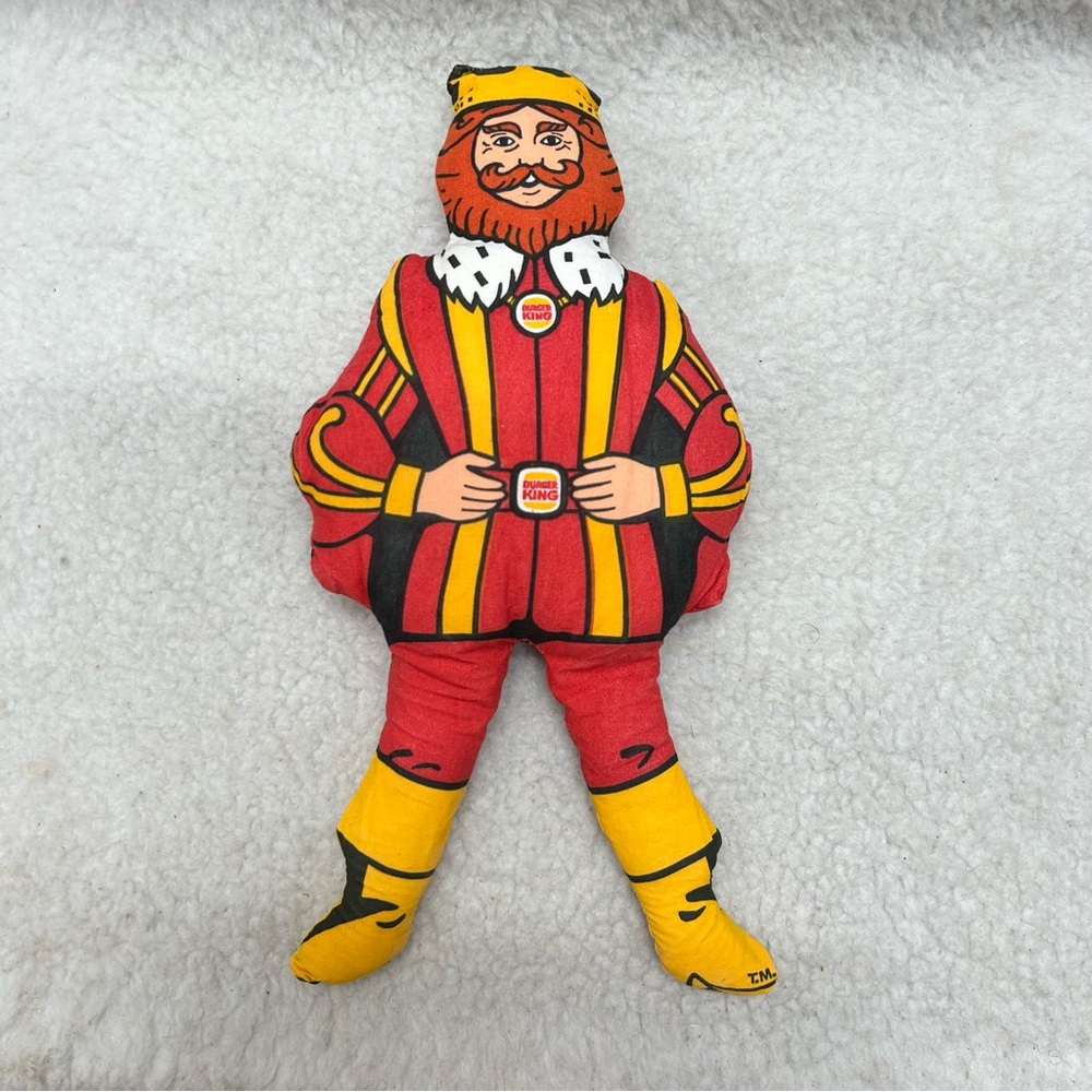 Burger King 80's plush pillow stiff stuffed advertisement The King mascot 13"